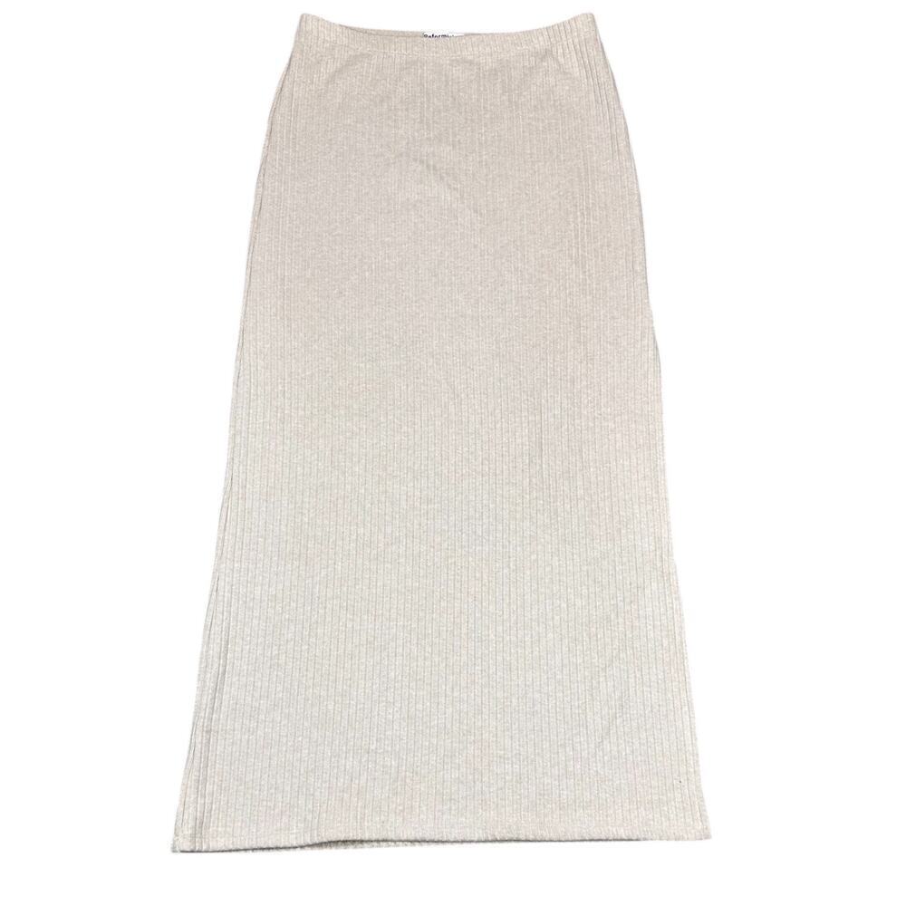 Reformation Ribbed Knit Maxi Skirt Beige Medium - Picture 2 of 4